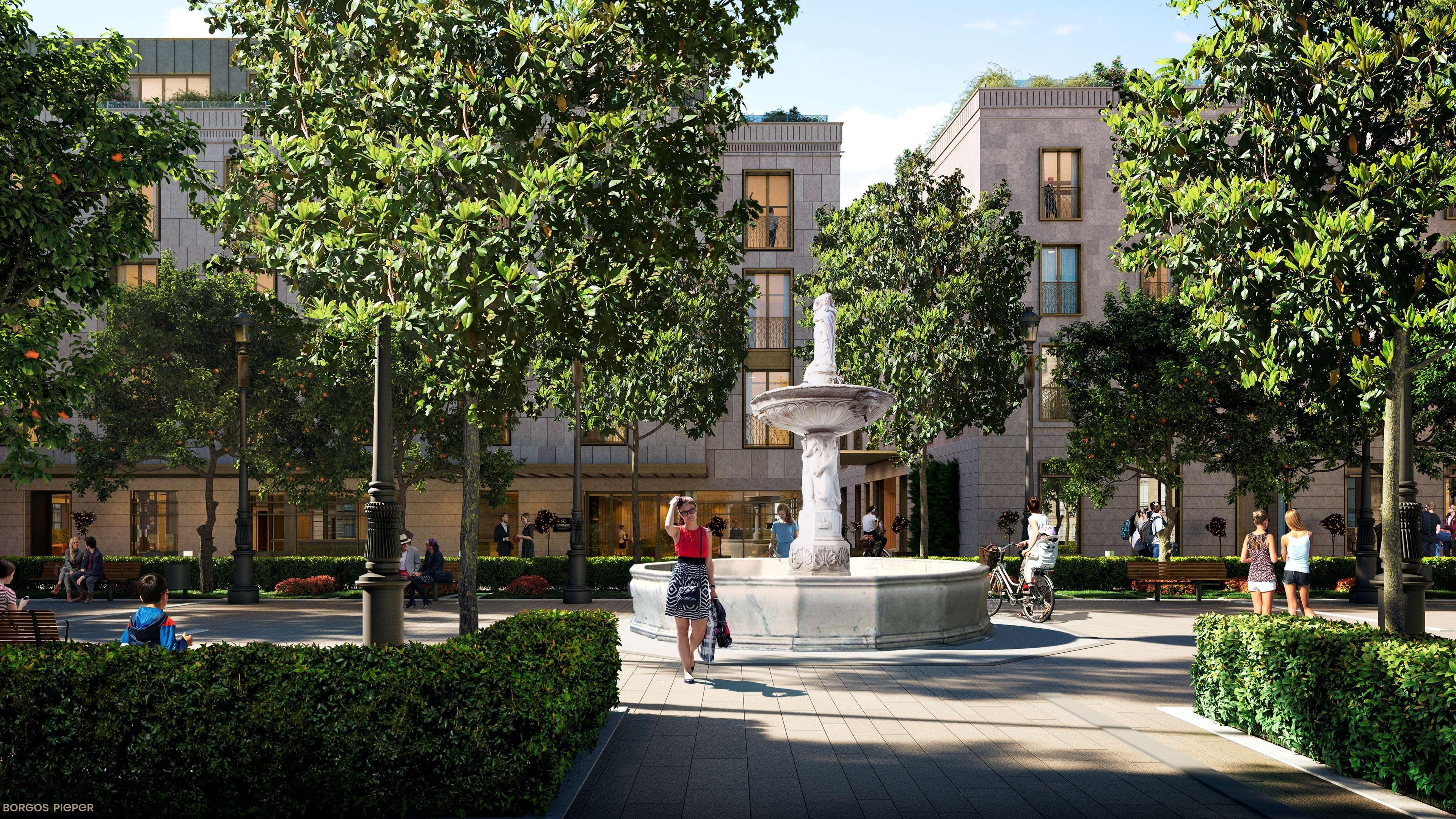 Radisson Collection Hotel, Magdalena Plaza Sevilla Eksteriør bilde The proposed fountain at the heart of the development